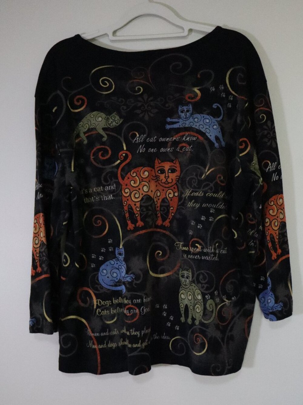 Cat Lovers Quoted Bedazzled Cactus Bay size XXL Long Sleeve Top - Picture 5 of 6